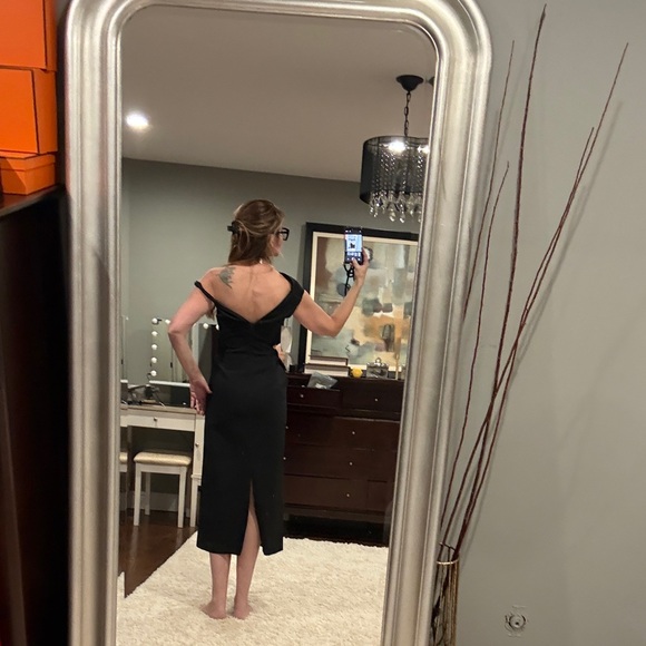 Zara Chic Black One-Shoulder Dress waist open  size L NWT - Picture 4 of 5